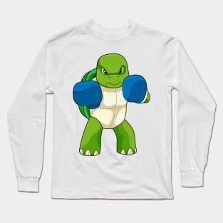 Turtle as Boxer with Boxing gloves Long Sleeve T-Shirt